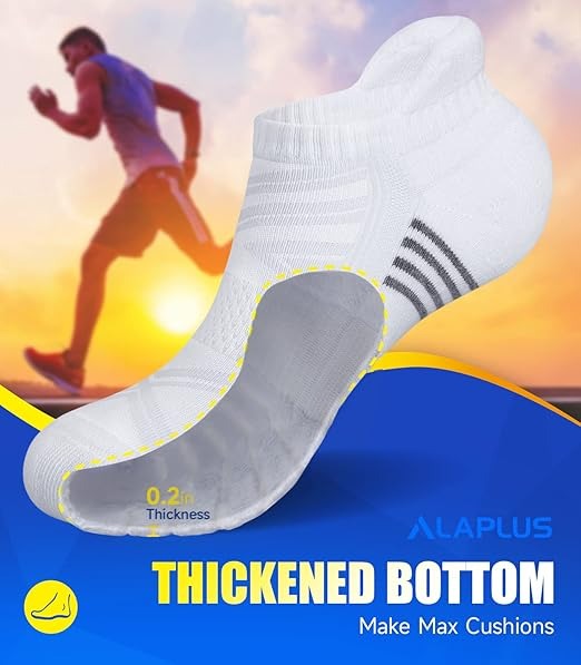 Running Socks Cushioned Sports Socks Ankle Socks Trainer Socks for Men Women - Image 4