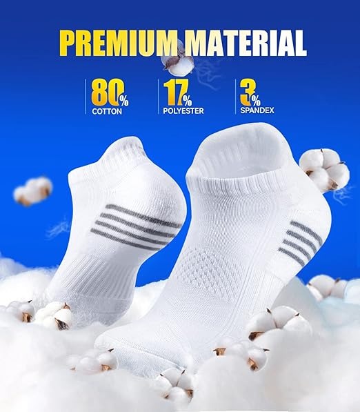 Running Socks Cushioned Sports Socks Ankle Socks Trainer Socks for Men Women - Image 3